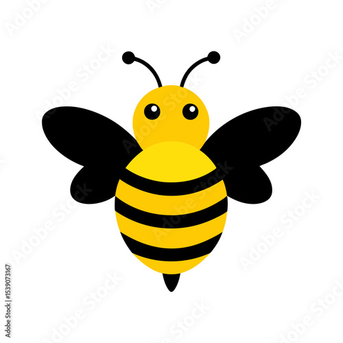 lovely simple yellow and black bee vector illustration