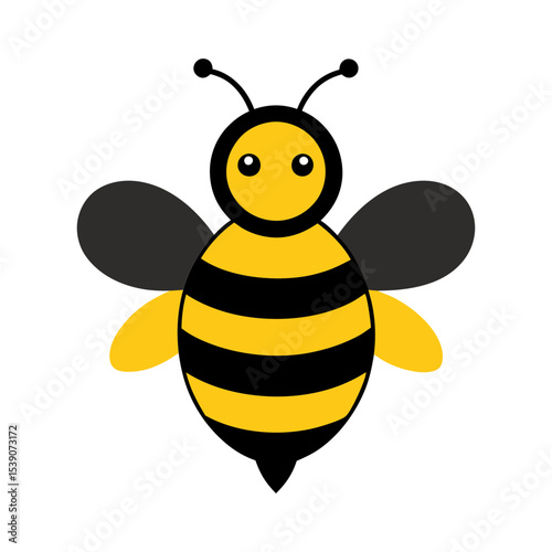 lovely simple yellow and black bee vector illustration