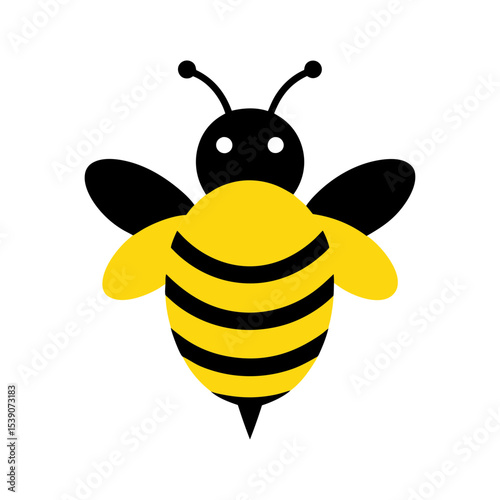 lovely simple yellow and black bee vector illustration