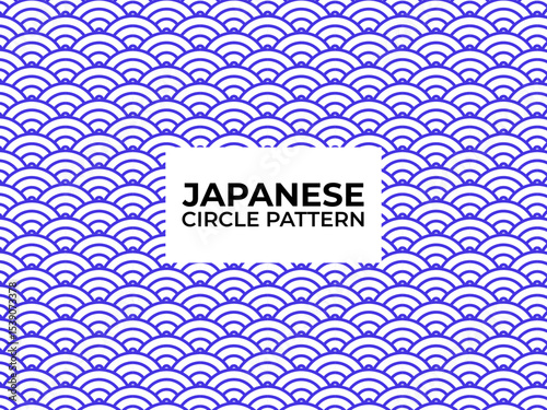 japanese circle pattern vector with classic blue color