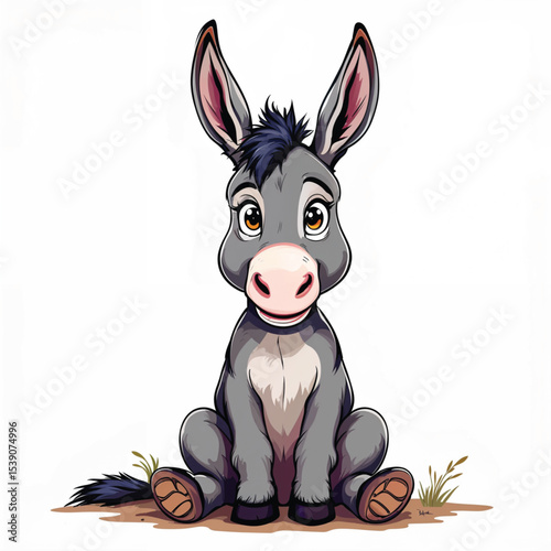 Donkey cartoon vector illustration isolated