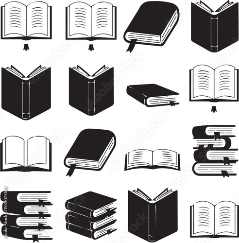 Set of Books in doodle style. Stacks of Books. World Book Day. Vector illustration