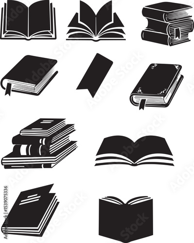 Set of Books in doodle style. Stacks of Books. World Book Day. Vector illustration