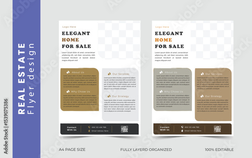 real estate flyer design template layout, minimal design.