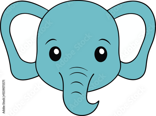 elephant head icon clipart vector on transparent background
