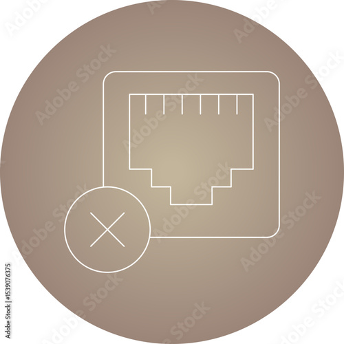 No Ethernet single icon vector illustration