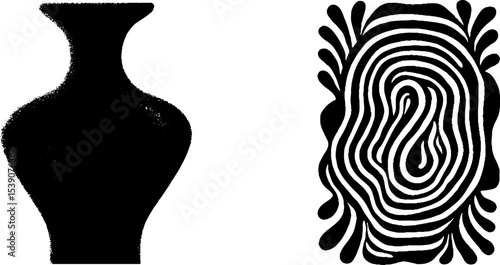 Artistic clay amphora and spiral motif with coin edge design