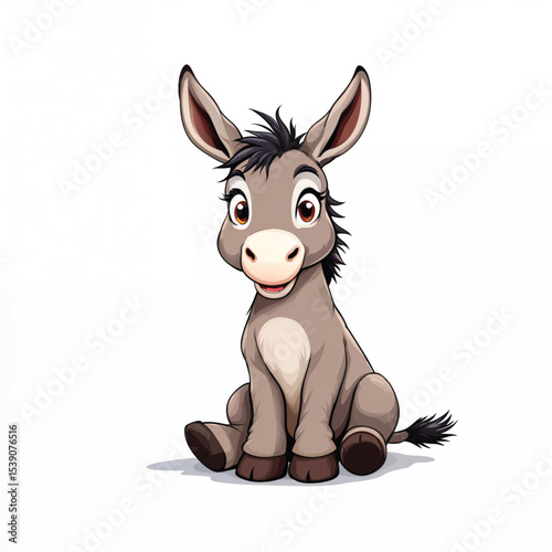 Donkey cartoon vector illustration isolated