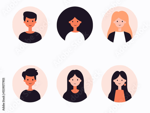 Avatar Variety: A collection of diverse avatar portraits showcasing unique individuals, each radiating individuality and style. 