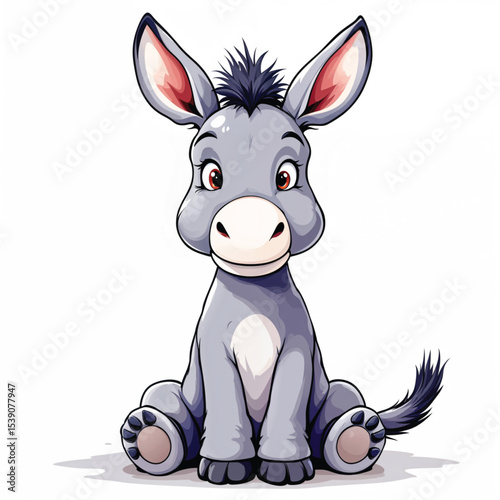 Donkey cartoon vector illustration isolated
