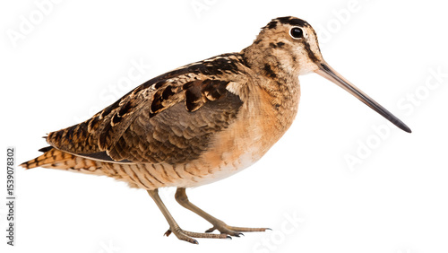 American Woodcock Standing, Isolated on Transparent Background
