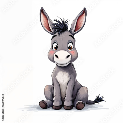 Donkey cartoon vector illustration isolated