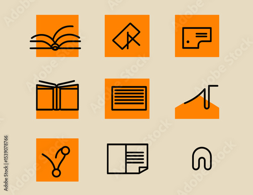 Abstract Education Icons: A visually striking graphic set showcases an array of education-related icons, each meticulously crafted in a clean, modern style, hinting at a world of knowledge.