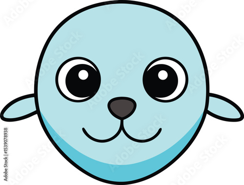 seal head icon clipart vector on transparent background
