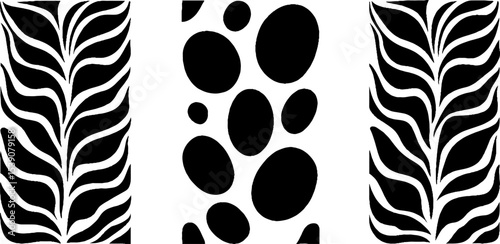 Abstract patterns inspired by fresco and marble featuring vine and olive stone shapes