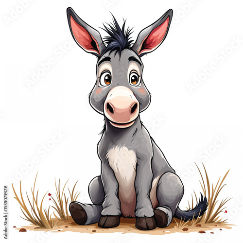 Donkey cartoon vector illustration isolated
