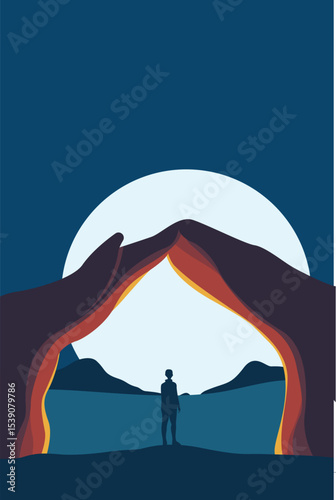 Security, Hand, Passage, Vault, Shadow, Inner Child, Trauma, Mental Health, Liberation, Demon, Depression, Narcissus, Soul, Thoughts, Mind, Man, Vector, Artwork
