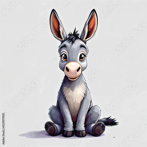 Donkey cartoon vector illustration isolated