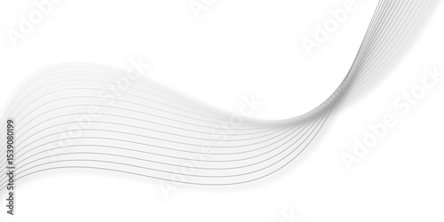 Digital frequency track equalizer Stylized curved wavy line art background. Wave with lines created using blend tool. Wavy flowing curve pattern of digital modern technology and geometry.