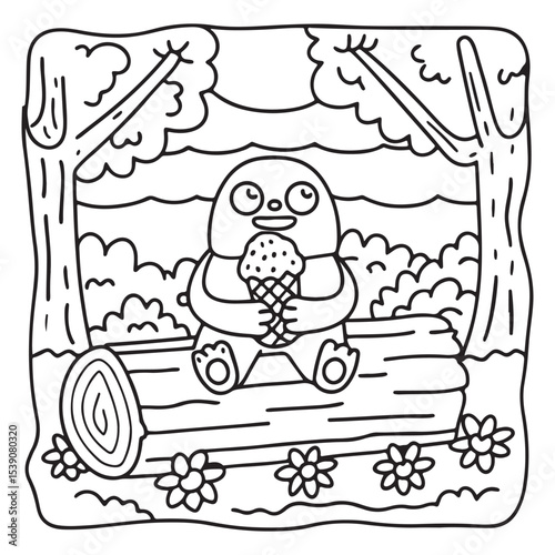 Spooky Summer – Cute and Easy Coloring Pages for All Ages | Fun Halloween-Inspired Summer Scenes | Line art vector illustration Print | Summer Coloring Page | Cute Scary Coloring page