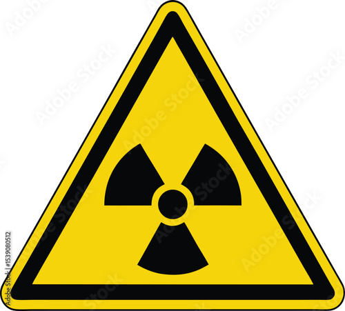 Sign of radiation. triangular realistic radiation sign