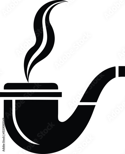 smoking pipe silhouette icon