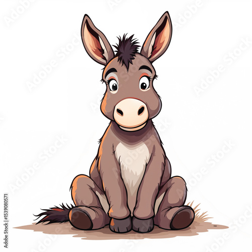 Donkey cartoon vector illustration isolated