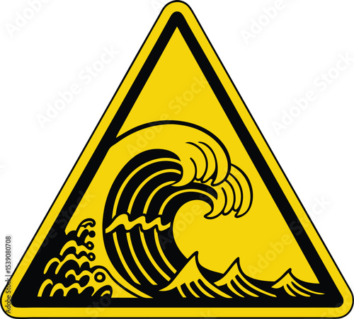 tsunami or flood hazard warning icon