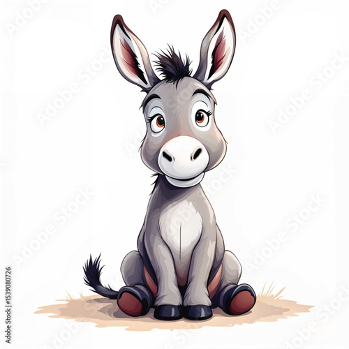 Donkey cartoon vector illustration isolated