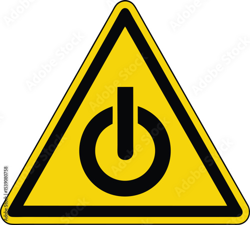 yellow power button vector illustration. Power Switch sign and symbol. Electric power