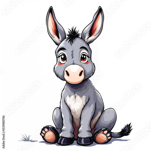 Donkey cartoon vector illustration isolated