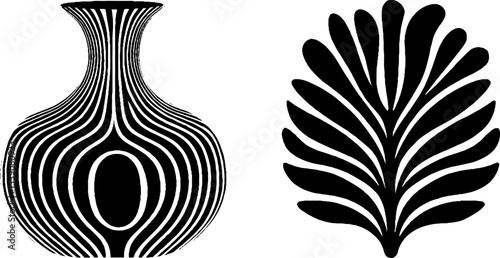 Ornamental design with lotus and vase neck motifs for home decor and pattern creation