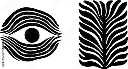 Artistic abstract mask and feather design for festival decoration and creativity