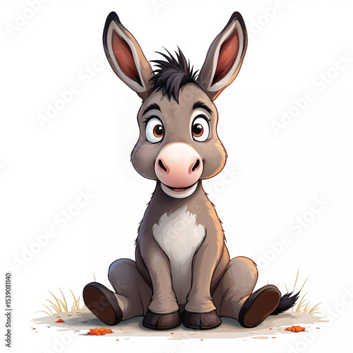 Donkey cartoon vector illustration isolated