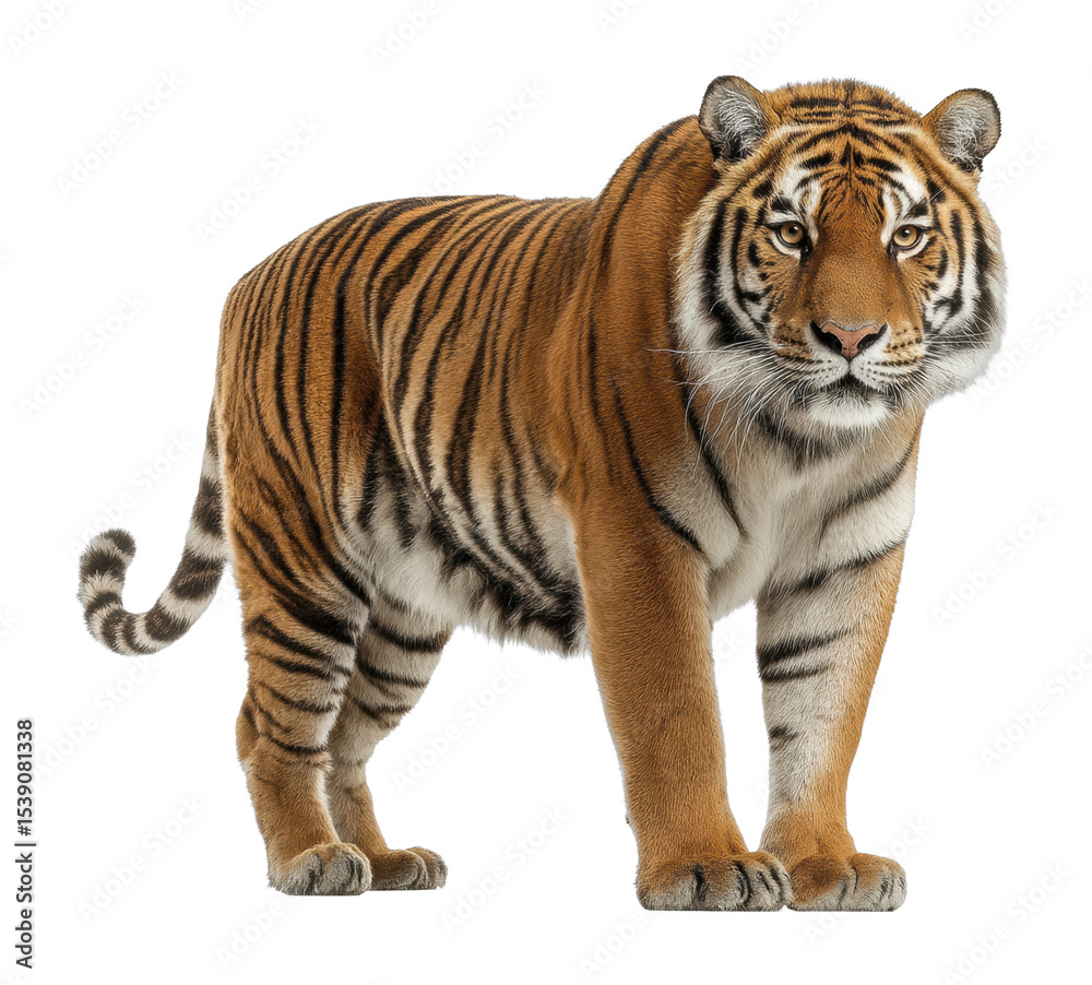 Obraz premium Majestic tiger strolling through lush jungle wildlife nature wildlife conservation cut out png