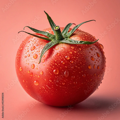 tomato with water drops