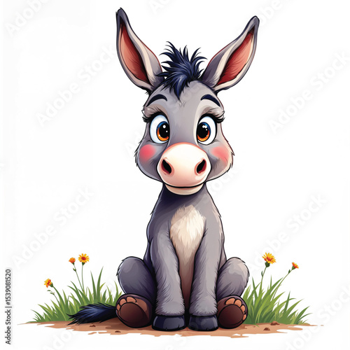 Donkey cartoon vector illustration isolated