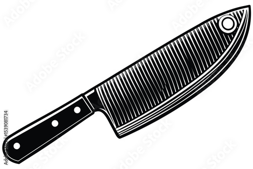 Professional Chef's Knife Illustration of a Sharp, Durable Kitchen Tool