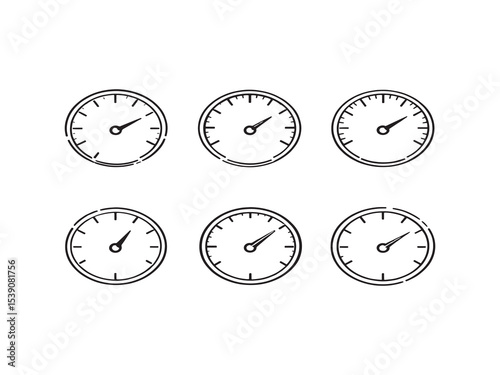 Speedometer minimal line icon sketch art