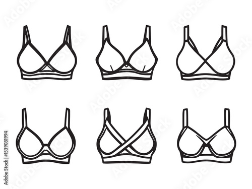 Fitness sports bra simple line sketch style