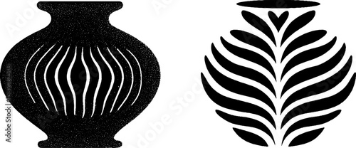 Artistic storage jars with grain motif and twisted rope design for home decor