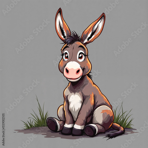 Donkey cartoon vector illustration isolated
