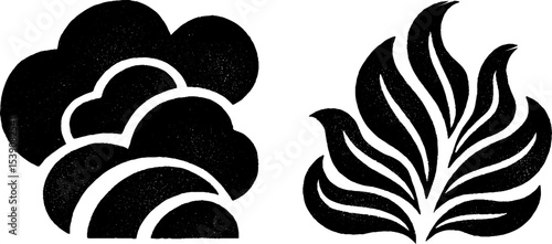 Abstract storm front and wind arc design elements for creative projects