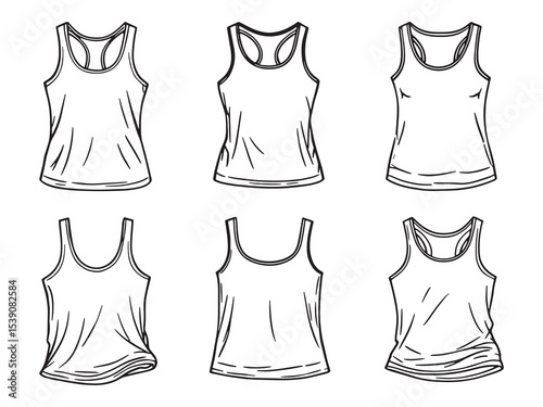 Vector drawing of athletic sports tank top