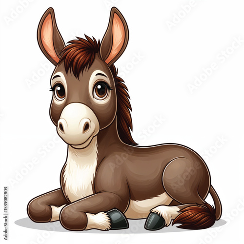 Donkey cartoon vector illustration isolated