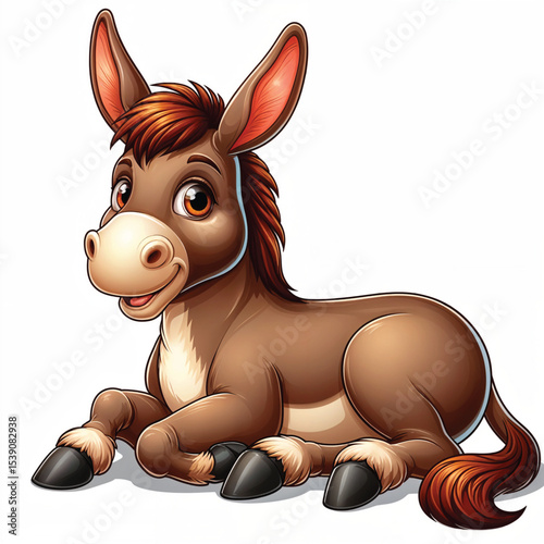 Donkey cartoon vector illustration isolated