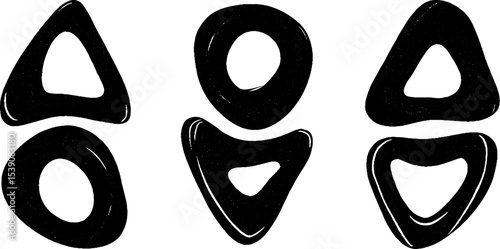 Abstract geometric shapes with twist line and negative space design for modern decor