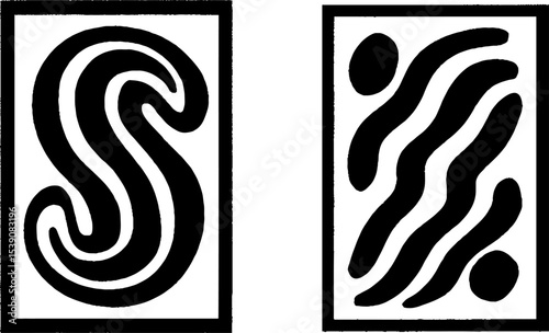 Abstract twisted rectangle and spiral design for creative projects