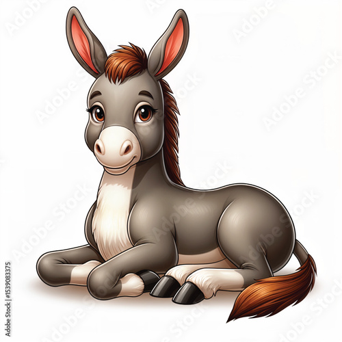 Donkey cartoon vector illustration isolated