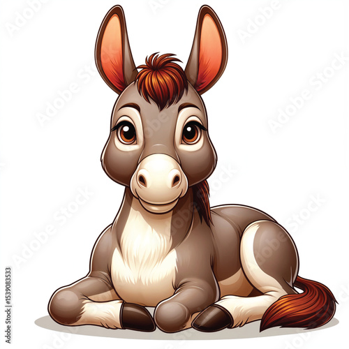 Donkey cartoon vector illustration isolated